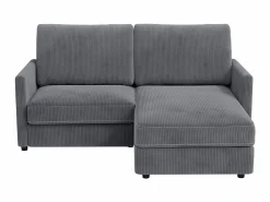 Online Sofá de esquina de 2 salas - ángulo reversible derecho / izquierda - 180x140x86cm - en tela de terciopelo acanalado - carga máxima de 300 kg - Sofá - 2 Plazas|Sofá De Tela