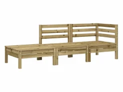 Clearance Sofá de jardín con cojines y reposapiés 2 plazas ES878356 Marru00f3n