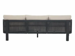 Outlet Sofá de jardín de 3 plazas de aluminio y cuerda - con cojines beige - HELYSI de Salones De Jardín