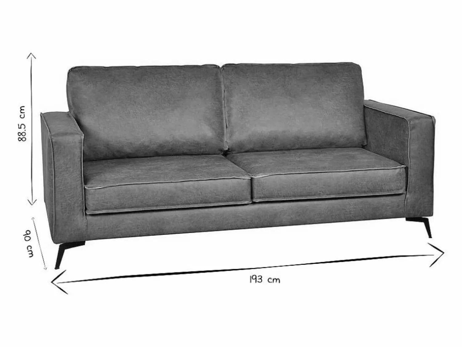Miliboo Sofá de piel 3 plazas vintage coñac SONNY - piel de vaca reutilizada
