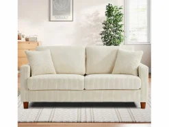 Sofá de terciopelo acanalado de 2 a 2 años, sofá derecha acolchado moderno grande con asientos extra profundos de 56 cm - 2 cojines - 178x76x89cm - Sofá Escandinavo|Sofá De Terciopelo