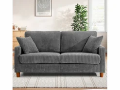 Hot Sofá de terciopelo acanalado de 2 a 2 años, sofá derecha acolchado moderno grande con asientos adicionales de 56 cm - 2 cojines - 178x76x89cm - Todos Los Sofás|Sofá Escandinavo