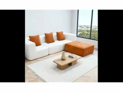 Outlet Sofá Eden Completo 3 plazas - blanco naranja Sofá - 3 Plazas|Sofá De Tela