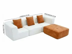 Outlet Sofá Eden Completo 3 plazas - blanco naranja Sofá - 3 Plazas|Sofá De Tela