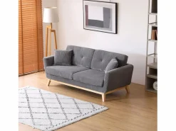 Concept-Usine Sofá escandinavo 3 plazas de terciopelo gris HOGA