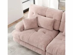 Sale Sofá esquina 2 plazas + 2 poufs - con 4 cojines - tejido felpa - 220x145x81cm Sofás Club