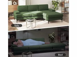 Discount Sofá Esquinero 3 Plazas en Chenilla - con Puff - Carga Máx. 650kg - 244x146x83cm - Todos Los Sofás|Sofá De Terciopelo