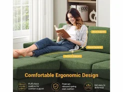 Discount Sofá Esquinero 3 Plazas en Chenilla - con Puff - Carga Máx. 650kg - 244x146x83cm - Todos Los Sofás|Sofá De Terciopelo
