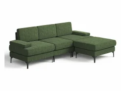 Discount Sofá Esquinero 3 Plazas en Chenilla - con Puff - Carga Máx. 650kg - 244x146x83cm - Todos Los Sofás|Sofá De Terciopelo