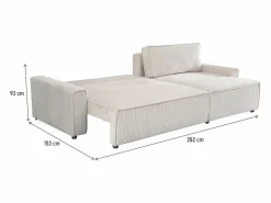 Outlet Sofá esquinero convertible y reversible de pana 