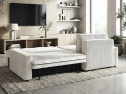 Outlet Sofá esquinero convertible y reversible de pana 