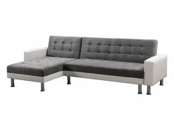 Outlet Habitat et jardin Sofá esquinero convertible y reversible "Theo" - 4 plazas - Blanco y gris Gris / Blanco