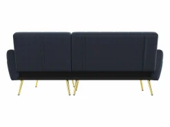Outlet Hauss Spole Sofá esquinero convertible de 3 plazas - Terciopelo - Negro