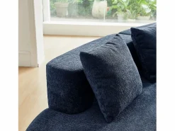 Hauss Spole Sofá esquinero de 3 plazas con cojines - Diseño curvo - Tejido de terciopelo