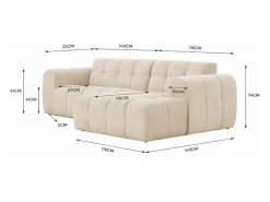 Outlet Sofá esquinero de 3 plazas en terciopelo con chaise longue derecha - Cómodo y diseño Todos Los Sofás