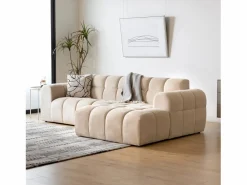 Outlet Sofá esquinero de 3 plazas en terciopelo con chaise longue derecha - Cómodo y diseño Todos Los Sofás