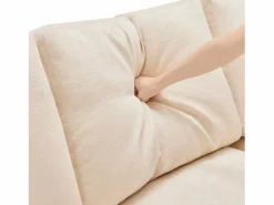 Clearance ModernLuxe Sofá esquinero de 3 plazas - con reposapiés modular - chenilla - Beige