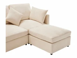 Clearance ModernLuxe Sofá esquinero de 3 plazas - con reposapiés modular - chenilla - Beige