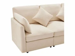 Clearance ModernLuxe Sofá esquinero de 3 plazas - con reposapiés modular - chenilla - Beige