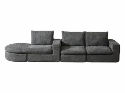 Online Sofá esquinero de 3 plazas con chaise longue y 3 cojines - Tejido chenilla Todos Los Sofás|Sofá - 3 Plazas