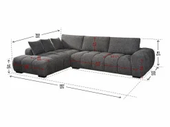 Habitat et jardin Sofá esquinero de tela "Monceau" – 3 plazas – Gris