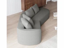 Hot Sofá esquinero - Sofá de 4 plazas con 4 cojines decorativos y respaldo - chenilla Todos Los Sofás|Sofá - 3 Plazas