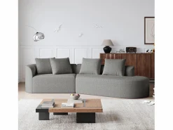Hot Sofá esquinero - Sofá de 4 plazas con 4 cojines decorativos y respaldo - chenilla Todos Los Sofás|Sofá - 3 Plazas
