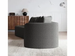 Sale DripeX Sofá Esquinero Izquierdo Moderno Súper Grande 4 Plazas, con 4 Cojines, Chaise Longue Curva, Tejido Chenilla, Gris antracita