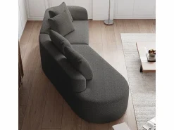 Sale DripeX Sofá Esquinero Izquierdo Moderno Súper Grande 4 Plazas, con 4 Cojines, Chaise Longue Curva, Tejido Chenilla, Gris antracita