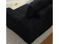 Clearance Sofá Esquinero Modular 3 Plazas, con Chaise Longue Curva Reversible, 3 Cojines y Almohadas Cervicales, Tejido Chenilla, Sofás Club