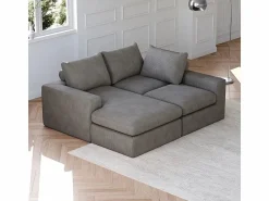 DripeX Sofá Esquinero Modular 3 Plazas, de Pana, con Chaise Longue Reversible, 3 Cojines y Almohadas Cervicales,