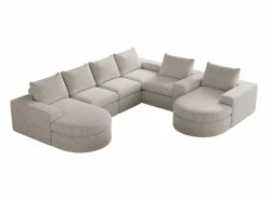 Hauss Spole Sofá esquinero modular de 6 plazas con chaise longue - Tejido chenilla - No requiere montaje