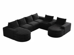 Clearance Sofá esquinero modular de 6 plazas con chaise longue - Tejido chenilla - No requiere montaje Sofá Modular