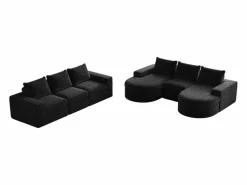 Clearance Sofá esquinero modular de 6 plazas con chaise longue - Tejido chenilla - No requiere montaje Sofá Modular