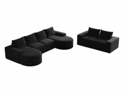 Clearance Sofá esquinero modular de 6 plazas con chaise longue - Tejido chenilla - No requiere montaje Sofá Modular