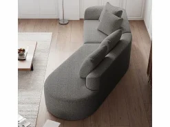 DripeX Sofá Esquinero Recto Moderno Súper Grande 4 Plazas, con 4 Cojines, Chaise Longue Curva, Tejido Chenilla, Gris claro
