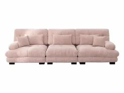 Best KOMHTOM Sofá esquinero, tres plazas, tela suave, tapizado, Rosa