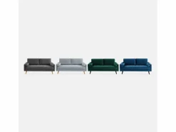 Outlet Sweeek Sofá estilo escandinavo en tela lisa, 3 plazas gris oscuro Gris antracita