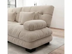 KOMHTOM Sofá extragrande en forma de L, adecuado para el salón, con reposapiés, terciopelo acanalado,