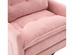 New Sofá individual giratorio de chenilla con reposabrazos y cojines, ideal para salón y dormitorio Sofá Relax
