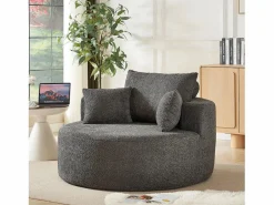 OKWISH Sofá individual, Sofá tapizado con reposabrazos y respaldo - Chenilla - para salón y dormitorio