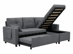 ModernLuxe Sofá moderno en L - Sofá cama modular - Función de cama - Con almacenamiento - Con portavasos -