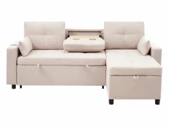Sale Sofá moderno en L - Sofá cama modular - Función de cama - Con almacenamiento - Con portavasos - Sofá Modular