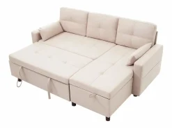 Sale Sofá moderno en L - Sofá cama modular - Función de cama - Con almacenamiento - Con portavasos - Sofá Modular