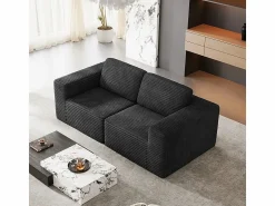 Sofá Modular 2 plazas en Pana, con 2 cojines, 202x101x82cm, Todos Los Sofás|Sofá Modular