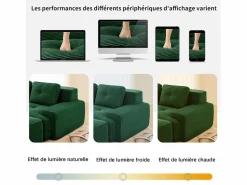 Sale DripeX Sofá Modular 2 plazas en Pana con 2 cojines, sin montaje, 204x104x69cm, Verde