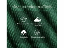 Sale DripeX Sofá Modular 2 plazas en Pana con 2 cojines, sin montaje, 204x104x69cm, Verde