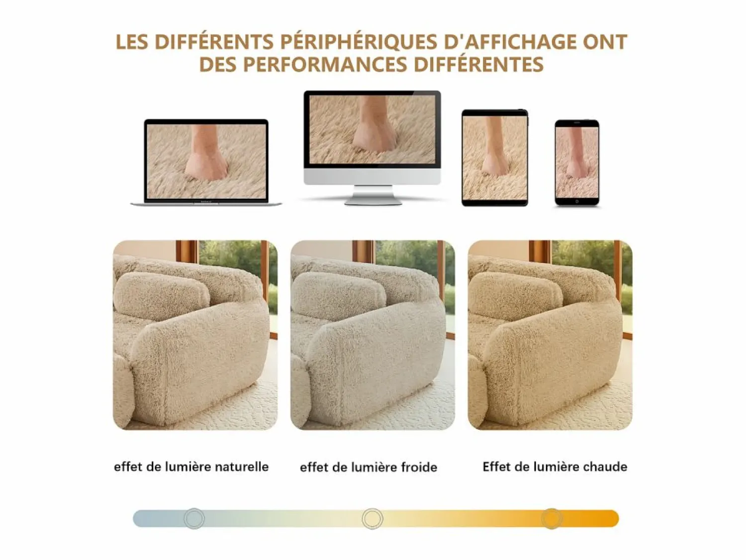 DripeX Sofá Modular 3 plazas en tela peluche, con 3 cojines, sin estructura, 291x104x73cm,