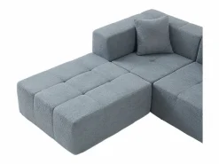 Discount Sofá modular 4 plazas ángulo tela - 4 orejeros y 2 pufs - - 370x200x60cm Sofás Club