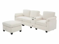 Best Sofá modular Amplio para familia estructura resistente asientos profundos pana Sofá Modular